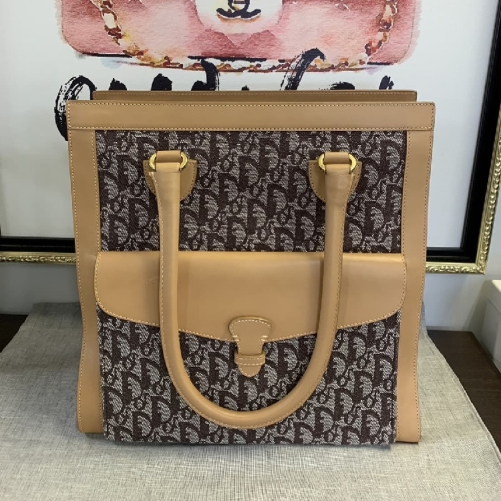 Dior Brown and Beige Tote Bag
